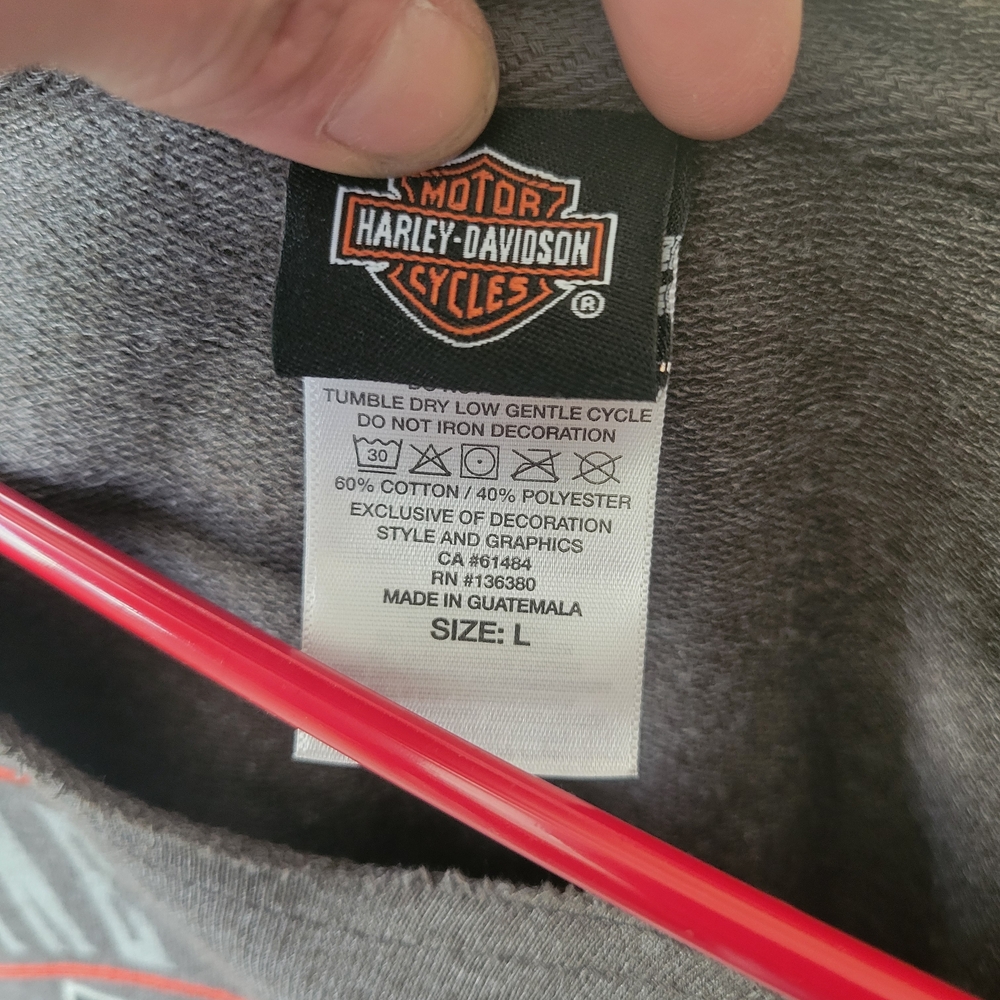 Harley-Davidson Gray Graphic Pullover Hoodie - Picture 3 of 5
